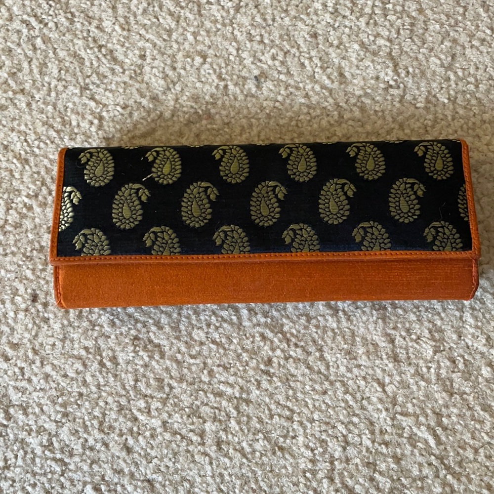 Black and orange clutch